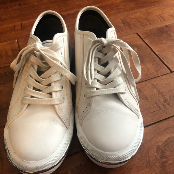 Alexander Wang white leather sneakers